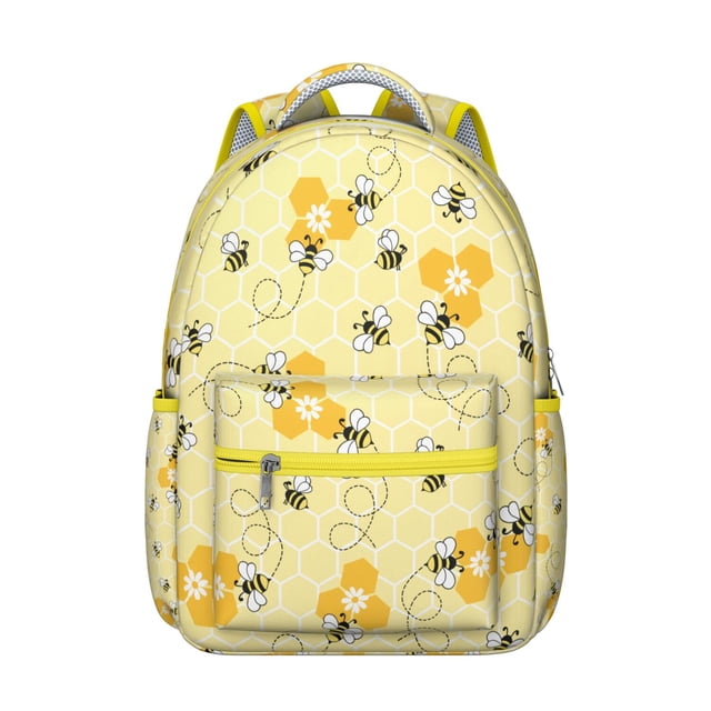 Sac à Dos Scolaire Imprimé Dessin Animé Ruche pour Étudiant, Imperméable, Durable, Sangles Réglables Confortables, Grande Capacité Sac de Voyage Étudiant, Excellent Cadeau pour les Amateurs d'Abeilles et les Étudiants