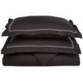 thumbnail image 1 of 6-Line Microfiber Wrinkle-Resistant Duvet Cover and Embroidered Pillow Sham Set Black/White / Twin/Twin XL, 1 of 1