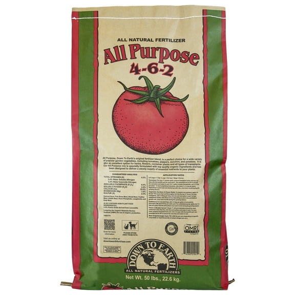 Down to Earth (#DTE01941) Organic All Purpose Fertilizer Mix 4-6-2, 50 lb