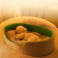 thumbnail image 4 of Washable Double-Sided Pet Kennel for Cats and Dogs - Soft Removable Cover Plush Pet Bed with Non-Slip Bottom Indoor Pet House(Green), 4 of 6