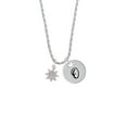 thumbnail image 2 of Delight Jewelry Silvertone Mini AB Crystal Ship Wheel - Navigation Silvertone Script Initial Disc - O - Charm Necklace, 20"+3", 2 of 4