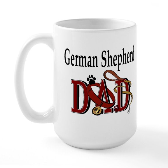 CafePress - German Shepherd Dad Large Mug - 15 oz Ceramic Large White Novelty Mug