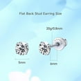 thumbnail image 4 of Limerencia Hypoallergenic G23 Pure Titanium Screw Back Earrings Post for Sensitive Ears Simulated Diamond Cartilage (5mm, White CZ), 4 of 6