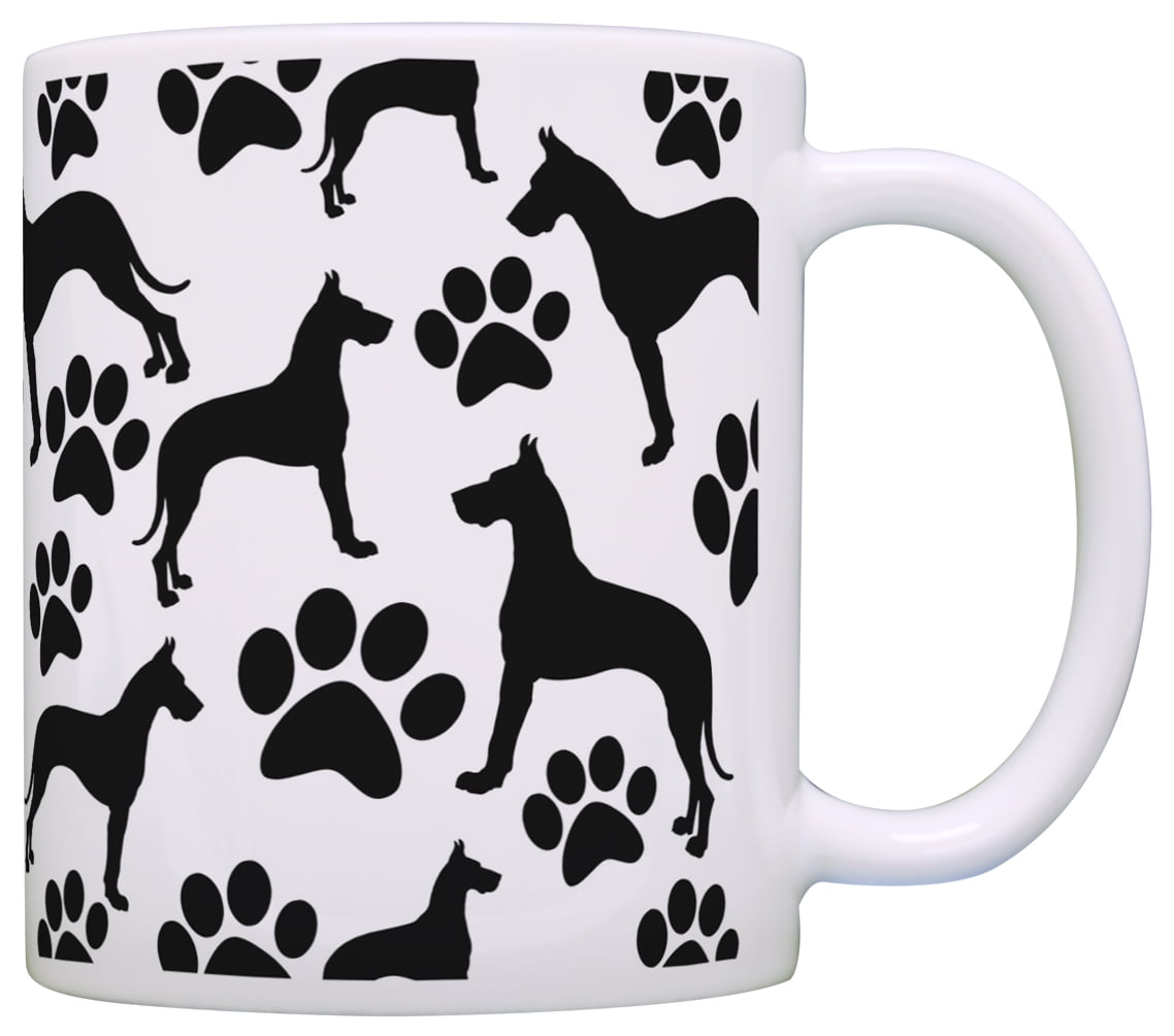 ThisWear Great Dane Gift Great Dane Paw Print Pattern 11 ounce Coffee