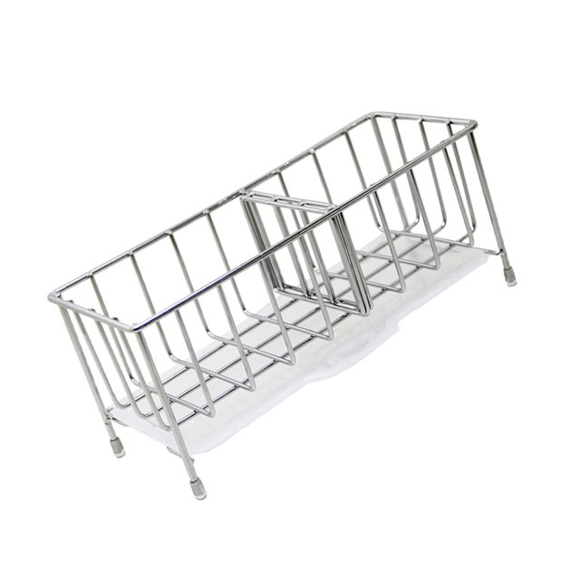 Advancent Soporte para cepillo de jabón con bandeja, colgador de tela ajustable para platos de acero, organizador de fregadero multifuncional sin taladro, Cocina y Comedor Advancent HA017200-00