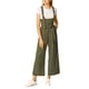 thumbnail image 1 of INSPIRAR CHIC Mono de tirantes con botones y cintura alta para mujer, ajuste recto, XS, verde ejército, 1 of 8