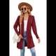 thumbnail image 2 of Cárdigan Informal para Mujer con Bolsillos, Holgado, de Larga y Abertura Frontal, Vino Tinto, Talla XXL, 2 of 9