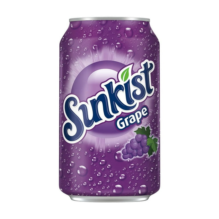 Sunkist Caffeine Free Grape Soda, 12 fl oz Cans, 12 Pack