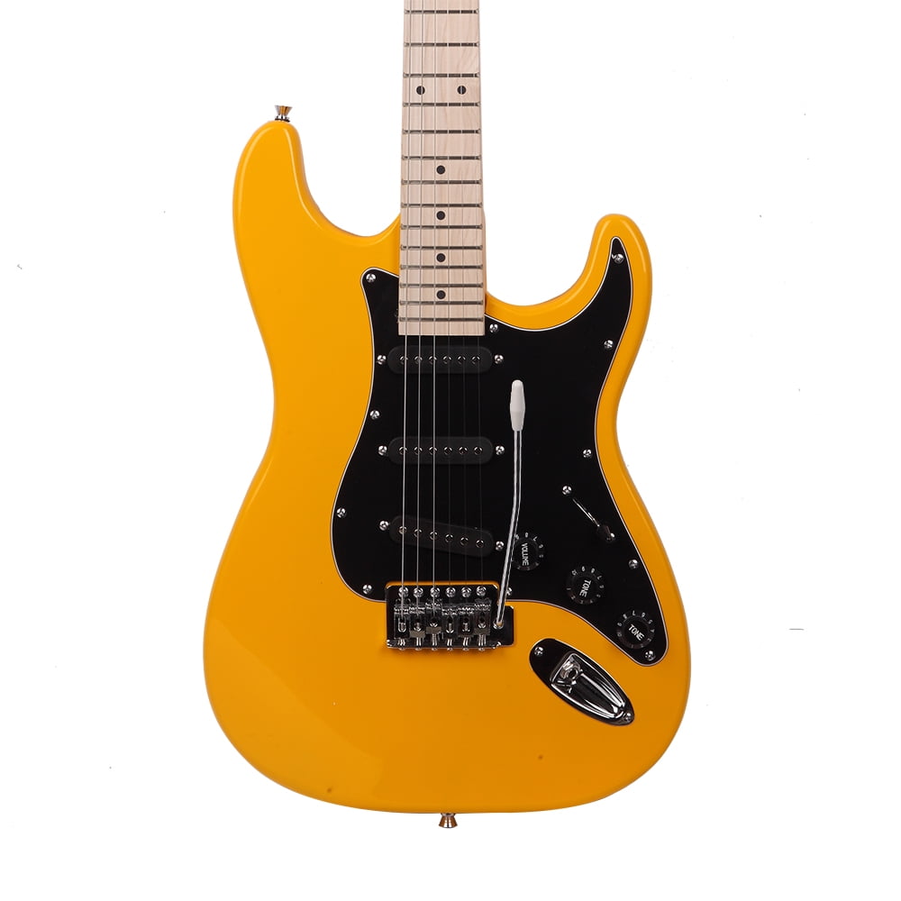 GST Stylish Electric Guitar Kit with Black Pickguard, Orange
