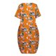 thumbnail image 5 of Vestido suelto de algodón vintage para mujer, manga corta con cuello redondo/vestido retro largo Romacci Amarillo S, 5 of 7