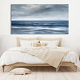 thumbnail image 2 of 3D Seascape Canvas Oil Painting 3D Textured Wall Art Hand-Painted Dark Blue Sea White Sky Painting Modern Custom Living Room Landscape Decor,Unstretched,Frameless,(61*122cm)24*48Inches, 2 of 5