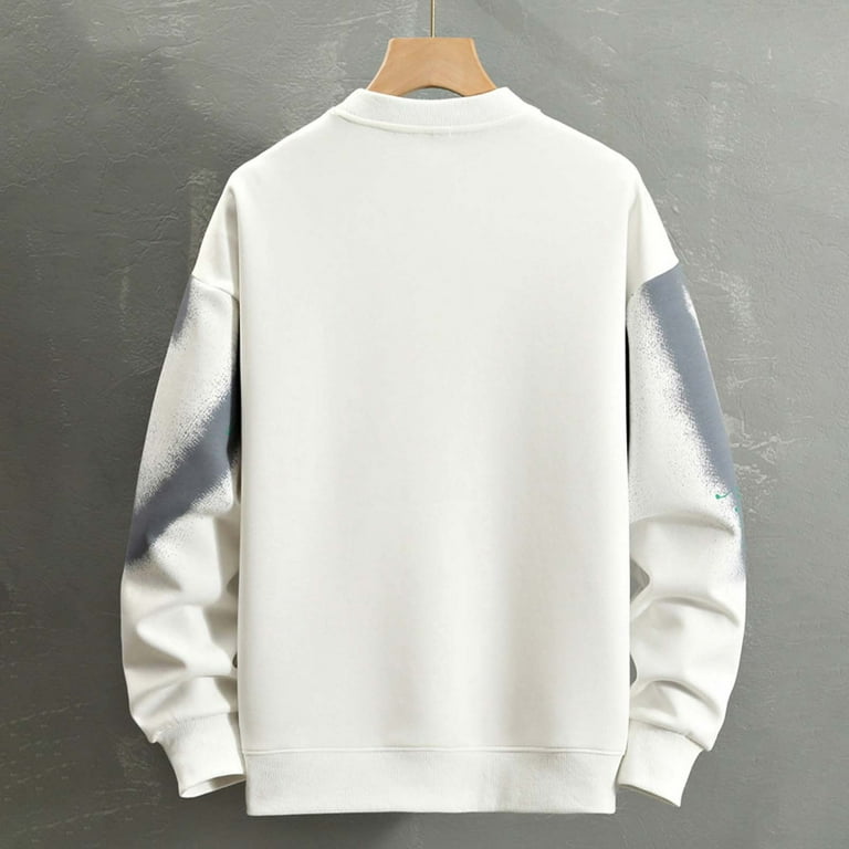 AWZXDE Men's Winter Long Sleeve Crewneck Sweatshirt with Spray