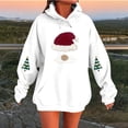 thumbnail image 2 of NinXxx Women's Letter Print Hooded Sweatshirt Long Sleeve Casual Pullover White XXL, 2 of 4