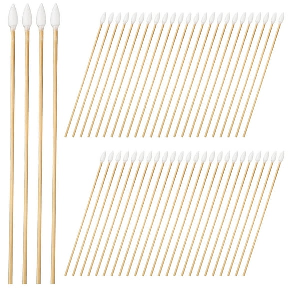 GAXIRE 500Pcs Cotton Swabs Khaki for Ear Cleaning, Nail Care, Makeup Removal and Household Use