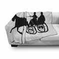 thumbnail image 2 of Western Horse Soft Flannel Fleece Throw Blanket, Silhouette Style Art Illustration of People on Equine Carriage Print, Cozy Plush for Indoor and Outdoor Use, 60" x 80", Charcoal Grey, by Ambesonne, 2 of 5