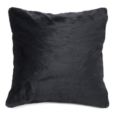 Black Fur Pillow Quality Home Luxe Fur Pillow - Insert Not Included - Black - 18