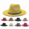 thumbnail image 2 of Straw Fedora Hat Mens Fedora Hats For Men, 2 of 2