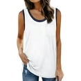 thumbnail image 2 of Aihuaihua Women's Pleated Neck Casual Summer Tunic Top Flowy Sleeveless Camisole Tank, 2 of 5