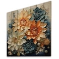 thumbnail image 2 of Designart "Peach Succulents Flowers peaceful Succulents" Floral Print on Natural Pine Wood, 2 of 5