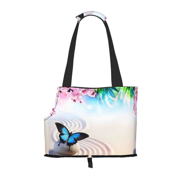 Xecao Butterfly In Blossoms Zen for Cat Carrier Small Dog Handbag: The Ideal Travel Companion for Your Pet