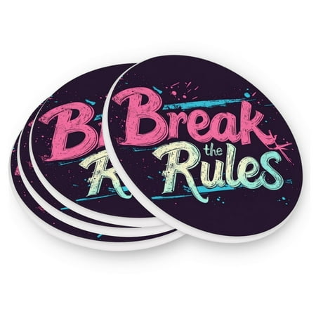 

Round Coasters Modern Style Ceramic Coaster Waterproof and Durable Drink Coaster Coasters set of 4 Customizable Coasters 2pcs Hand Writing Text Pattern