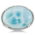thumbnail image 3 of Oval Cabochon Cut Larimar Gemstone Cocktail Ring in Sterling Silver, 3 of 6