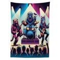 thumbnail image 2 of Ambesonne Rocker Animals Outdoor Tablecloth, Gorilla Cat Bear Fun, 58"x120", Fuchsia Blue Peach, 2 of 2