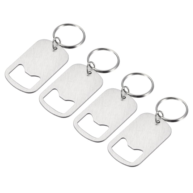 Llave abridora de botella Uxcell 4Pcs, abridor de botella de cerveza de acero inoxidable de 2" de largo para el hogar, bar, fiesta, plata