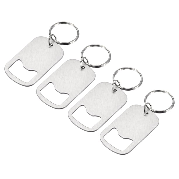 Llave abridora de botella Uxcell 4Pcs, abridor de botella de cerveza de acero inoxidable de 2" de largo para el hogar, bar, fiesta, plata