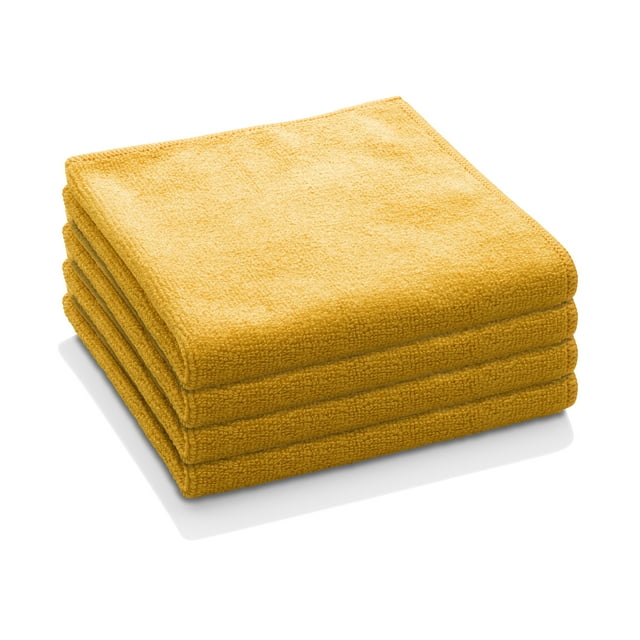 E-Cloth General Purpose Cloth - Durable Premium Microfiber for Chemical-Free Cleaning - Just Add Water - Tangerine Orange - 4 Pack