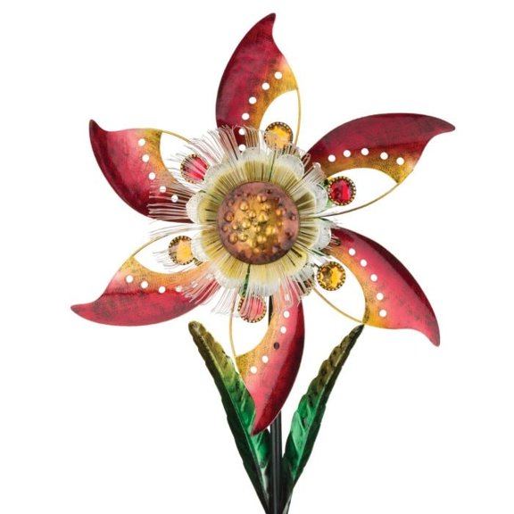Blossom Solar Spinner Stake - Orange