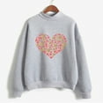 thumbnail image 2 of YOTMKGDO Chandail de la Saint-Valentin pour Femmes, Chandails en Molleton à Col Rond, Chandails d'Automne Hiver à Manches Longues, Chandail d'Amour, Chandail Cœur pour Femmes Gris+m, 2 of 3