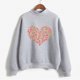 thumbnail image 2 of Gibobby Sudadera Mujer Moda Sudadera de manga larga con cuello redondo de otoño e invierno, sudadera con estampado de amor de Color sólido (Gris, M), 2 of 3