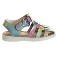 thumbnail image 3 of Laura Ashley Girls Heart Shaped Buckle Closure Closed Toe Sandals. (Toddler Little Kids), Light Multi, 12, 3 of 7