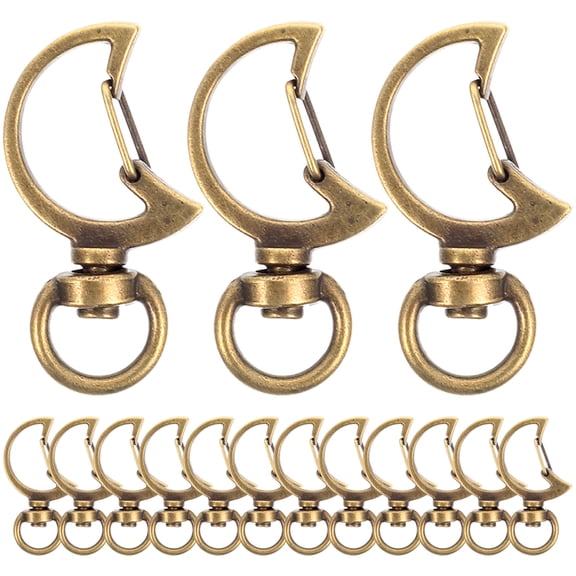 MEIBUTYUP 15Pcs Alloy Snap Hook Clips Golden Color Keychain Buckles for Creative Hanging Decor