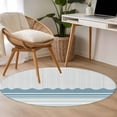 thumbnail image 4 of Blue Striped Round Area Rug 4Ft Washable Circle Rugs for Bedroom Dining Room, Abstract Modern Geometric Stripes Non-Slip Carpet Floor Mats Indoor Outdoor Carpet Runner Aesthetic Home Decor, 4 of 8
