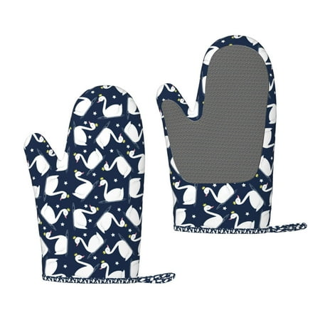 

Lafuoo Swan Pattern Silicone Anti-Scalding Gloves Hanging Rope Gloves are Suitable for Kitchen Utensils for Kitchen Baking Cooking Outdoor Barbecue