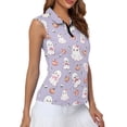 thumbnail image 4 of Whosucclay Ghost Bow Pattern Golf Tank for Women, Sleeveless Anti Fade Half Zip Women's Sleeveless Golf Shirts for Athletic Outdoor Tennis Exercise, 4 of 8