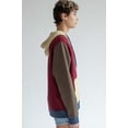 thumbnail image 4 of Ragstock Burgundy Color Block Hoodie, 4 of 4