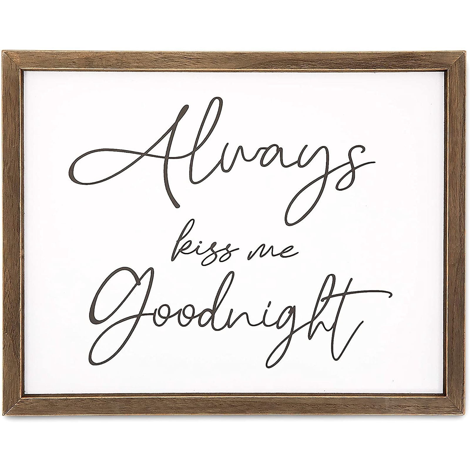Bedroom Wall Decor for Couples, Always Kiss Me Goodnight (15 x 12 In