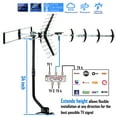 thumbnail image 6 of Five Star FSA5816 Outdoor HDTV Antenna with Kits - 200 Mile Range, 34" Pole, 4K/ATSC 3.0 Ready with Signal Splitter & Installation Accessories, 6 of 8
