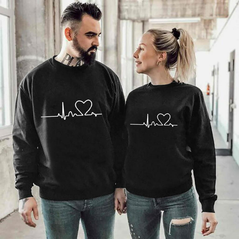 Jovati Couple Shirts Matching Theme Shirts Tee Shirt Boyfriend Girlfriend Husband Wife Shirts for Dating,HoneyMoon,Valentines Day Couple Gifts for Him