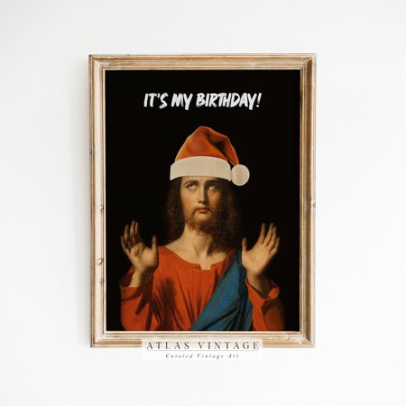 Zuno Christmas Print Jesus Christ Altered Vintage Jesus Portrait Able Wall Art Altered Christmas Wall Dã©Cor- Wall Art Print 24x36 UNFRAMED