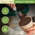 thumbnail image 3 of Macetas de turba Dalzom de 4 pulgadas y 60 unidades con etiquetas para plantas biodegradables, 3 of 7