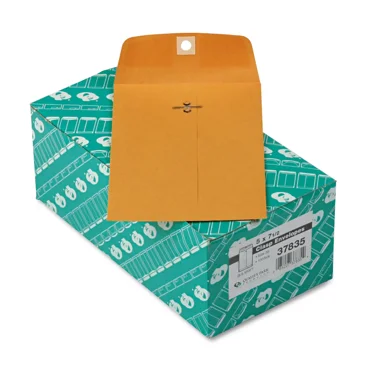 Quality Park Clasp Envelope 5 x 7 1/2 28lb Brown Kraft 100/Box 37835