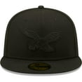 thumbnail image 2 of Men's New Era Philadelphia Eagles Black on Black Alternate Logo 59FIFTY Fitted Hat, 2 of 5
