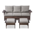 thumbnail image 5 of PARKWELL 3-Piece Patio Sofa Couch with Cushioned Ottoman Seat Foot Rest,Outdoor Rattan Wicker Conversation Furniture Sets,Gray, 5 of 11