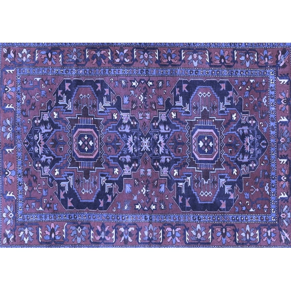 Ahgly Company Indoor Rectangle Persian Blue Traditional Area Rugs, 3' x 5'