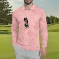 thumbnail image 3 of Homeyce Mens Polo Shirts Long Sleeve with Buttons Shirts Collared Golf Quick Dry Moisture Wicking Lightweight Casual Golf Polo Shirts Floral Print Upf 50+ Sun Protection Tee,Pink M, 3 of 4