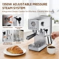 thumbnail image 2 of Espresso Machine, 20 Bar Visible High Pressure Gauge, 47 OZ Water Tank with Milk Frorther Silver, Automatic Stainless Steel Espresso Maker, Gift for Coffee Machine Enthusiasts, 2 of 6